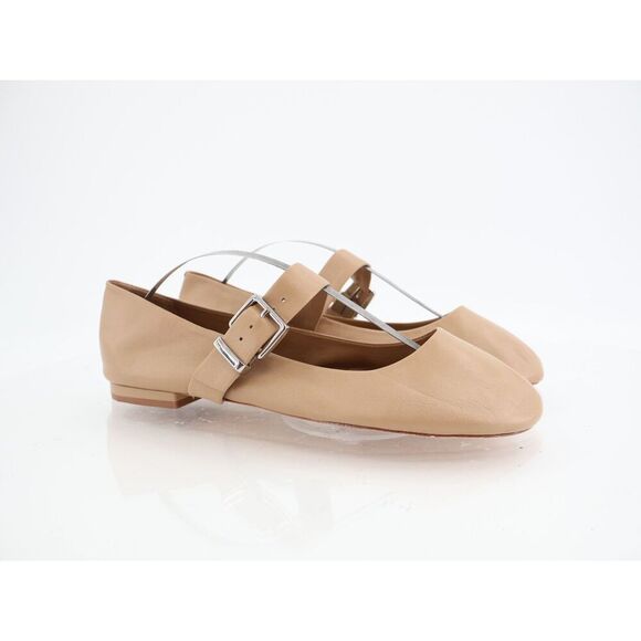 Cinq à Sept Women's Sofia Mary Jane Ballet Flats Size 39 9 Tan Brown Leather - Picture 1 of 12